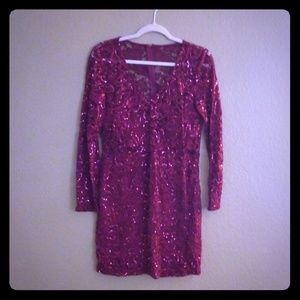 Red Shimmering Midi Dress (15/16 size)